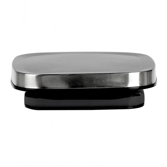 Pote 800ml 10x10x14cm Quadrado Em Vidro Borossilicato Com Tampa Em Meta